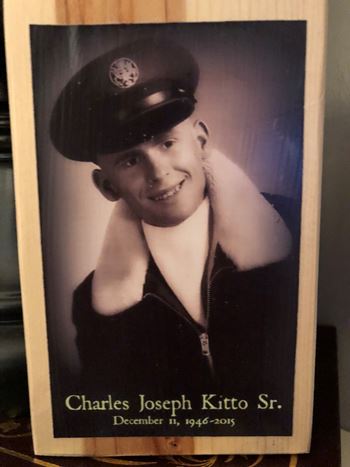 <i class="material-icons" data-template="memories-icon">account_balance</i><br/>Charles Kitto, Sr., Army<br/><div class='remember-wall-long-description'>Dad, we thank you and honor your service and memory.
With love, Wendy, Charles, Jennifer, Jeremy, Greg, Joe and Becky</div><a class='btn btn-primary btn-sm mt-2 remember-wall-toggle-long-description' onclick='initRememberWallToggleLongDescriptionBtn(this)'>Learn more</a>