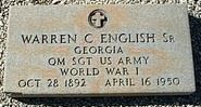 <i class="material-icons" data-template="memories-icon">chat_bubble</i><br/>Warren Candler English Sr.<br/><div class='remember-wall-long-description'>Warren Candler "Pat" English Sr. Quartermaster Sergeant United States Army World War I October 28th, 1892 - April 16th, 1950</div><a class='btn btn-primary btn-sm mt-2 remember-wall-toggle-long-description' onclick='initRememberWallToggleLongDescriptionBtn(this)'>Learn more</a>