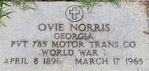 <i class="material-icons" data-template="memories-icon">account_balance</i><br/>Ovie Norris, Army<br/><div class='remember-wall-long-description'>
  Ovie Norris - Private - 785 Motor Transport Division - World War I - April 8th, 1896 - March 17th, 1965</div><a class='btn btn-primary btn-sm mt-2 remember-wall-toggle-long-description' onclick='initRememberWallToggleLongDescriptionBtn(this)'>Learn more</a>