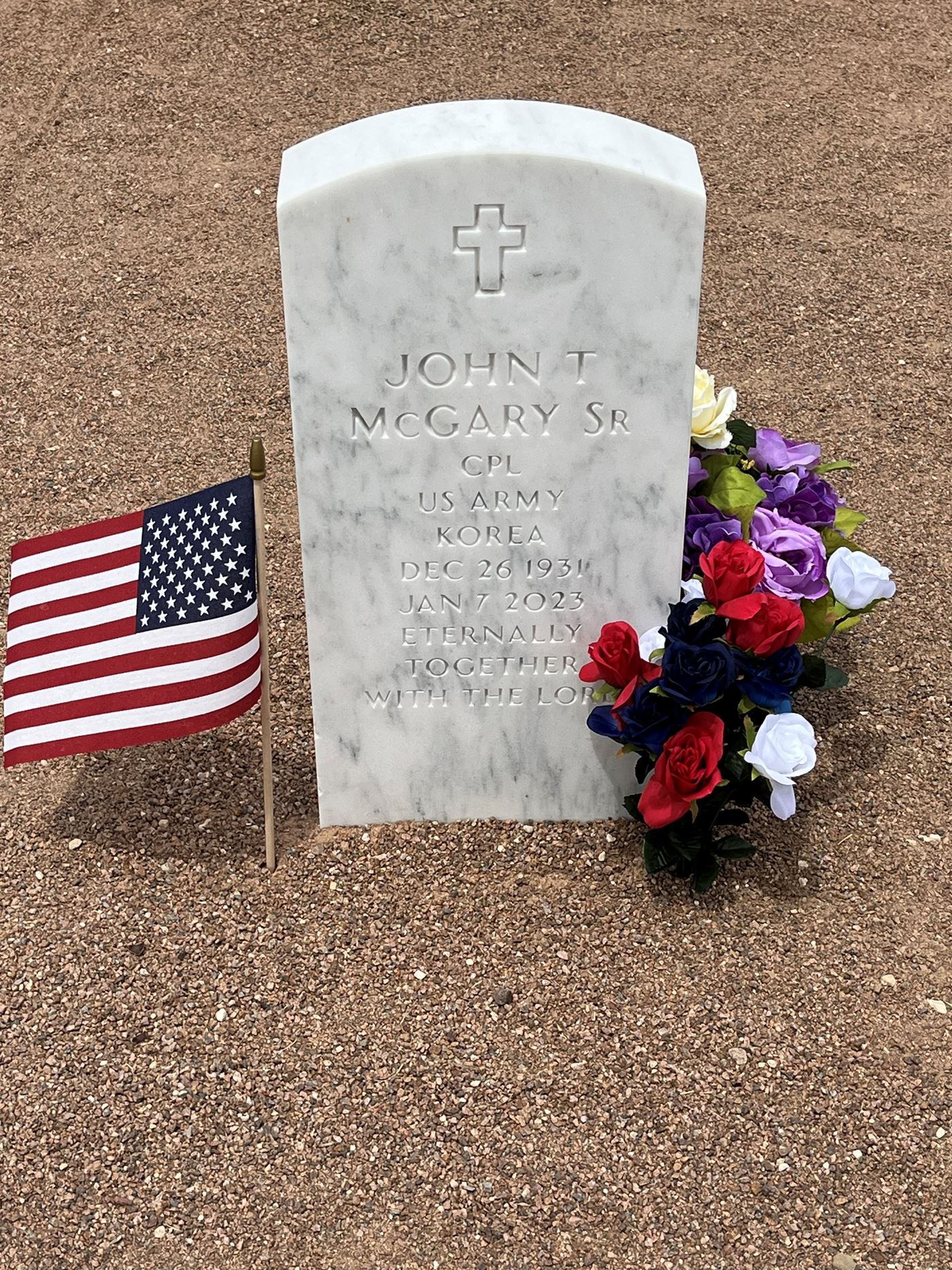 <i class="material-icons" data-template="memories-icon">message</i><br/>John McGary Sr., Army, CPL<br/>Born 12/26/1931<br/>Passed on 1/7/2023<br/>Posted by: John McGary<br/><div class='remember-wall-long-description'>Dad, our first Christmas without you will be filled with love, honor and great memories for the great husband, father and Christian man you were. We miss you and hold you close in our hearts.

Love,

Linda & Skip</div><a class='btn btn-primary btn-sm mt-2 remember-wall-toggle-long-description' onclick='initRememberWallToggleLongDescriptionBtn(this)'>Learn more</a>