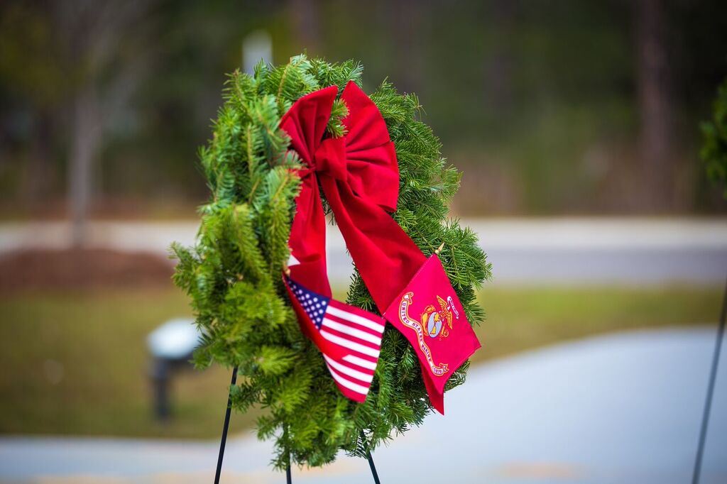 Marine Wreath during ceremony