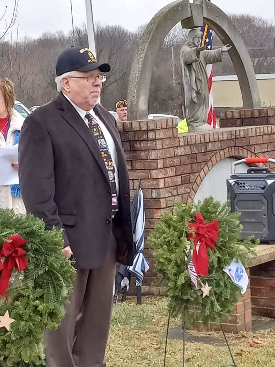 United States Army Veteran Howard Williams, West Plains, Missouri placed their Ceremonial Wreath<br>