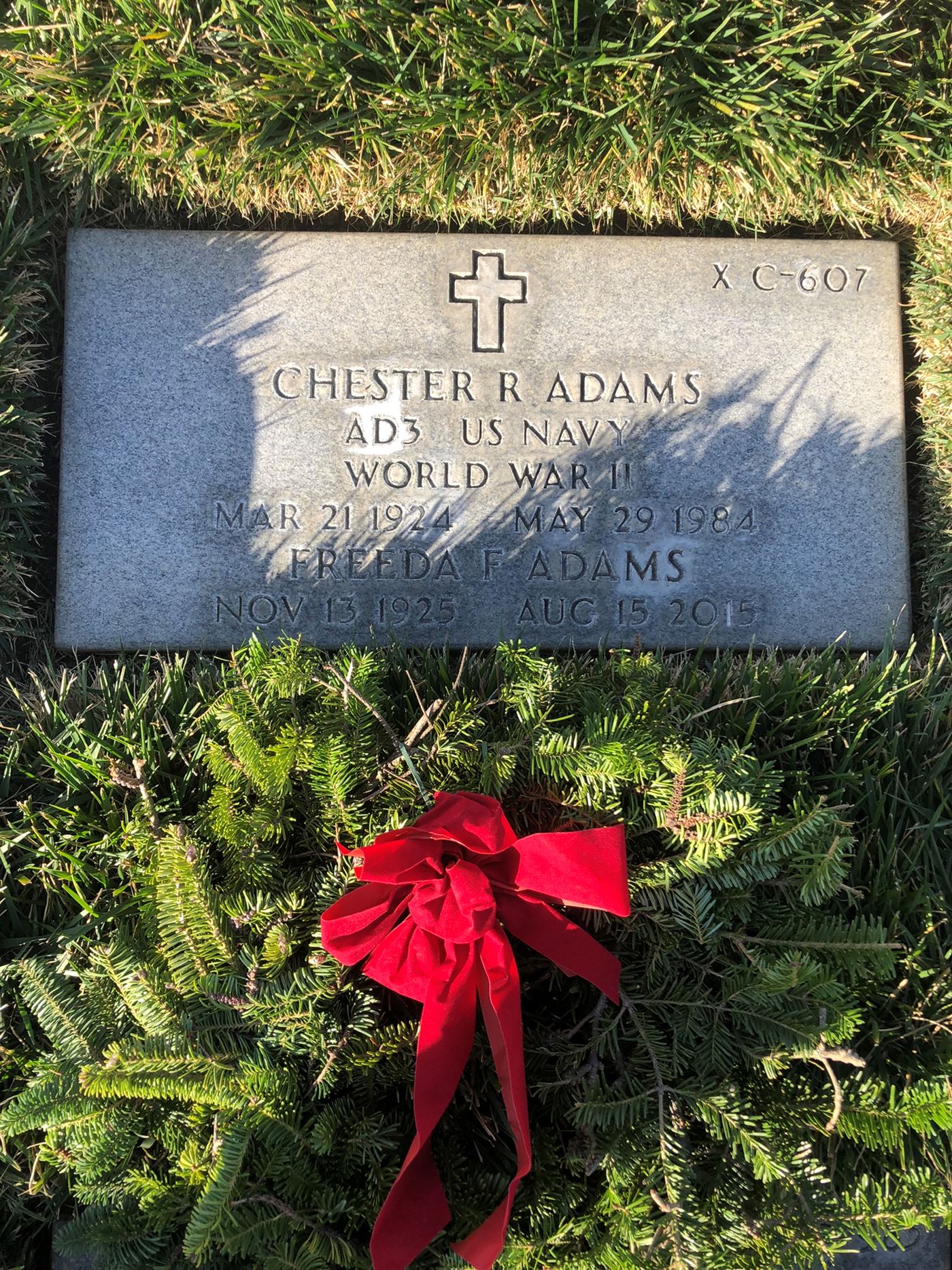 <i class="material-icons" data-template="memories-icon">account_balance</i><br/>Chester Richard Adams<br/><div class='remember-wall-long-description'>
  Thank you for your service Uncle Chester, and Aunt Faye for always being by his side - we miss you!</div><a class='btn btn-primary btn-sm mt-2 remember-wall-toggle-long-description' onclick='initRememberWallToggleLongDescriptionBtn(this)'>Learn more</a>