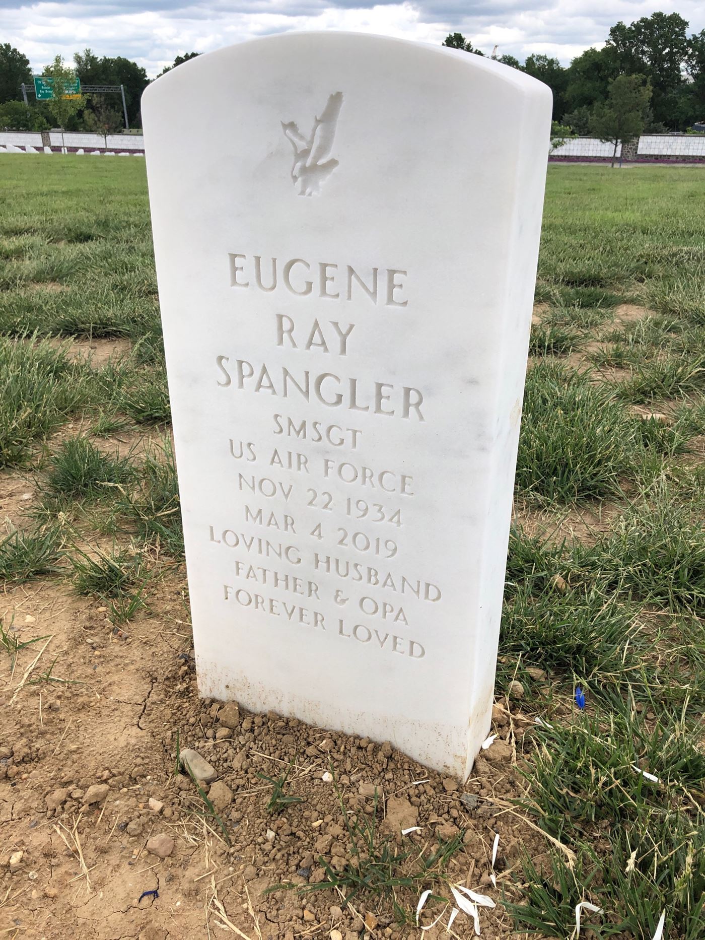 <i class="material-icons" data-template="memories-icon">stars</i><br/>Eugene  Spangler, Air Force<br/><div class='remember-wall-long-description'>My dad, SMSGT Eugene R. Spangler.</div><a class='btn btn-primary btn-sm mt-2 remember-wall-toggle-long-description' onclick='initRememberWallToggleLongDescriptionBtn(this)'>Learn more</a>