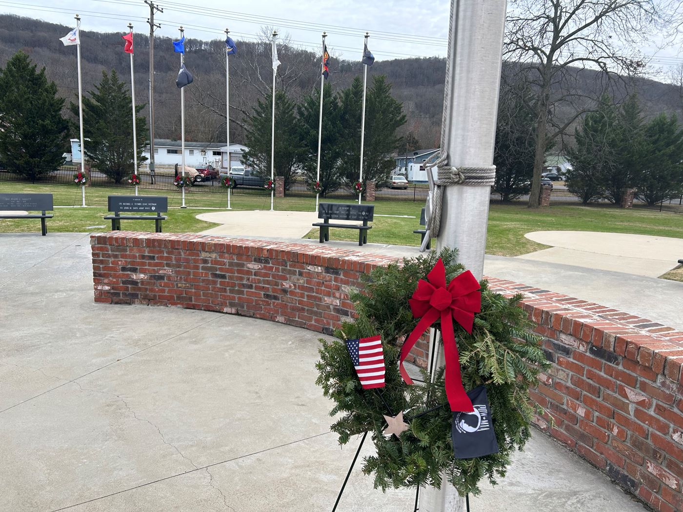9 Ceremonial Wreaths placed at Patriots Memorial Park