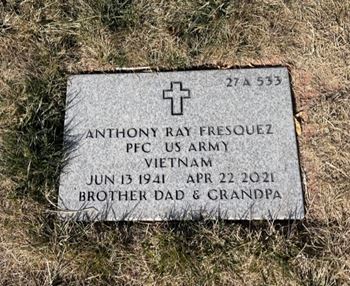 <i class="material-icons" data-template="memories-icon">account_balance</i><br/>Anthony Fresquez, Army<br/><div class='remember-wall-long-description'>Rest in peace, Anthony Ray Fresquez. Thank you for your service to our country. You are forever loved, forever missed.</div><a class='btn btn-primary btn-sm mt-2 remember-wall-toggle-long-description' onclick='initRememberWallToggleLongDescriptionBtn(this)'>Learn more</a>