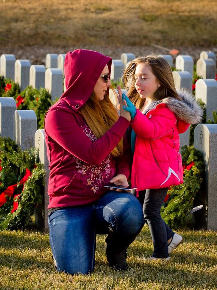 Two of our helpers on placing our wreaths Veterans Memorial Cemetery Grand Junction, CO