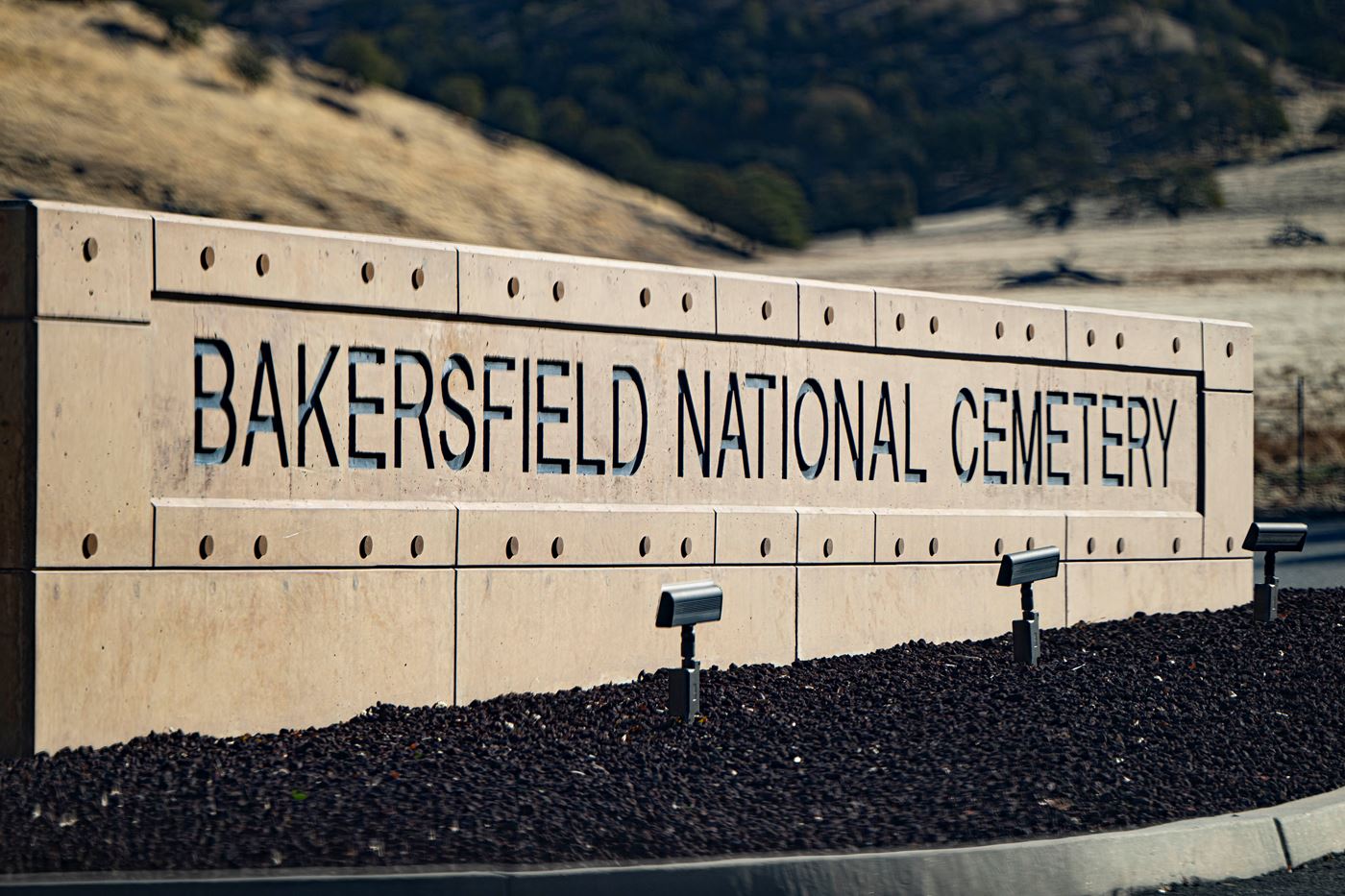 Bakersfield National Cemetery entrance sign<br>