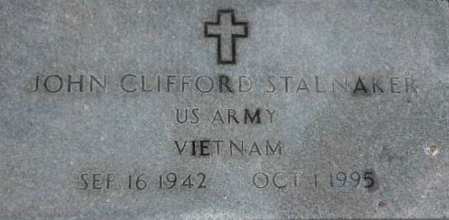 <i class="material-icons" data-template="memories-icon">account_balance</i><br/>John Clifford Stalnaker, Army<br/><div class='remember-wall-long-description'>John Clifford Stalnaker - United States Army - Vietnam - September 16th, 1942 - October 1st, 1995</div><a class='btn btn-primary btn-sm mt-2 remember-wall-toggle-long-description' onclick='initRememberWallToggleLongDescriptionBtn(this)'>Learn more</a>