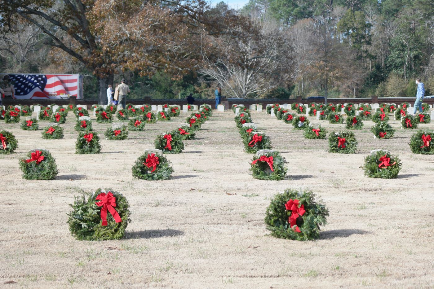 The wreaths were placed on the gravesites of Andersonville National Cemtery to remember and honor fallen heroes.