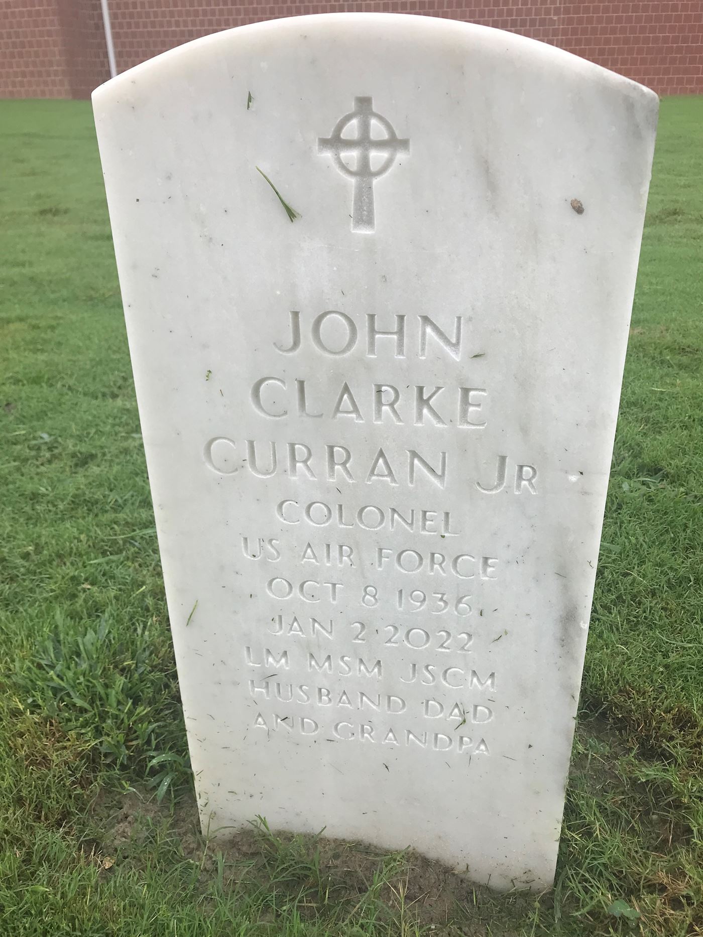 <i class="material-icons" data-template="memories-icon">account_balance</i><br/>John Curran , Air Force, Colonel <br/>Born 10/8/1936<br/>Passed on 1/2/2022<br/>Posted by: Judith  Curran <br/><div class='remember-wall-long-description'>Colonel John Curran</div><a class='btn btn-primary btn-sm mt-2 remember-wall-toggle-long-description' onclick='initRememberWallToggleLongDescriptionBtn(this)'>Learn more</a>