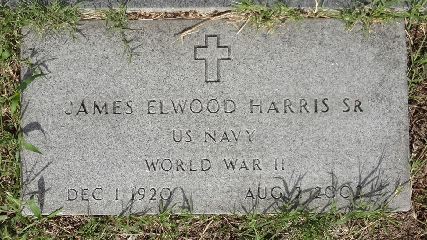 <i class="material-icons" data-template="memories-icon">account_balance</i><br/>James Elwood Harris Sr.<br/><div class='remember-wall-long-description'>James Elwood Harris Sr. - United States Navy - World War II - December 1, 1920 - August 2, 2002</div><a class='btn btn-primary btn-sm mt-2 remember-wall-toggle-long-description' onclick='initRememberWallToggleLongDescriptionBtn(this)'>Learn more</a>