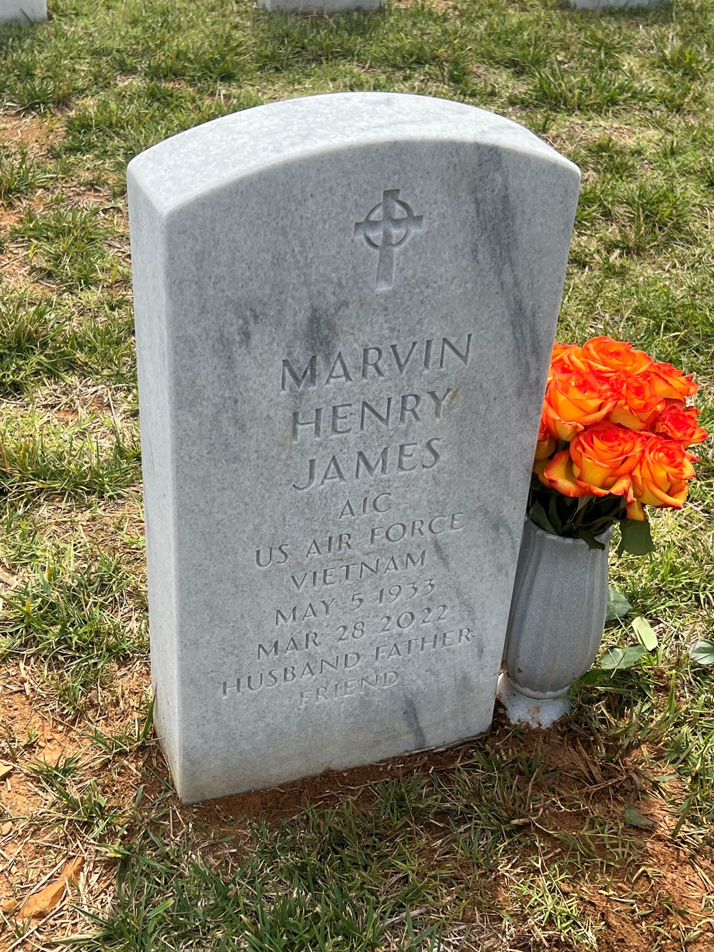 <i class="material-icons" data-template="memories-icon">account_balance</i><br/>Marvin  James, Air Force<br/>Born 5/5/1933<br/>Passed on 3/28/2022<br/>Posted by: Cecelia James<br/><div class='remember-wall-long-description'>
  We love and miss you, daddy.</div><a class='btn btn-primary btn-sm mt-2 remember-wall-toggle-long-description' onclick='initRememberWallToggleLongDescriptionBtn(this)'>Learn more</a>