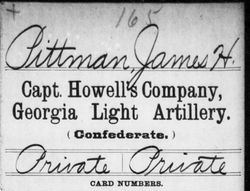 <i class="material-icons" data-template="memories-icon">cloud</i><br/>James Haywood Pittman<br/><div class='remember-wall-long-description'>James Haywood Pittman
Private
Captain Howell's Co. Light Artillery
Confederate States of America
December 18th, 1843 - March 28th, 1912</div><a class='btn btn-primary btn-sm mt-2 remember-wall-toggle-long-description' onclick='initRememberWallToggleLongDescriptionBtn(this)'>Learn more</a>