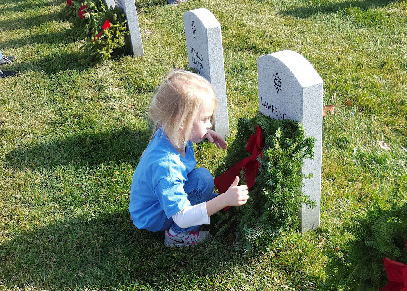 Audrey laying wreaths at Quantico in 2015
