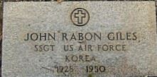 <i class="material-icons" data-template="memories-icon">account_balance</i><br/>John Rabon  Giles<br/><div class='remember-wall-long-description'>John Rabon Giles - Staff Sergeant - United States Air Force - Korea - January 2nd, 1928 - July 28th, 1980</div><a class='btn btn-primary btn-sm mt-2 remember-wall-toggle-long-description' onclick='initRememberWallToggleLongDescriptionBtn(this)'>Learn more</a>