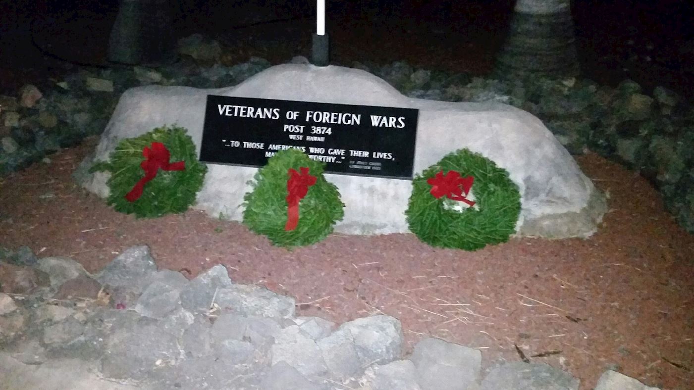 Honoring our Veterans of Foreign Wars Memorial at Honokohau Harbor.