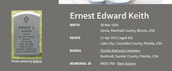 <i class="material-icons" data-template="memories-icon">stars</i><br/>Ernest Keith, Air Force<br/><div class='remember-wall-long-description'>Rest in Peace - We love you!</div><a class='btn btn-primary btn-sm mt-2 remember-wall-toggle-long-description' onclick='initRememberWallToggleLongDescriptionBtn(this)'>Learn more</a>