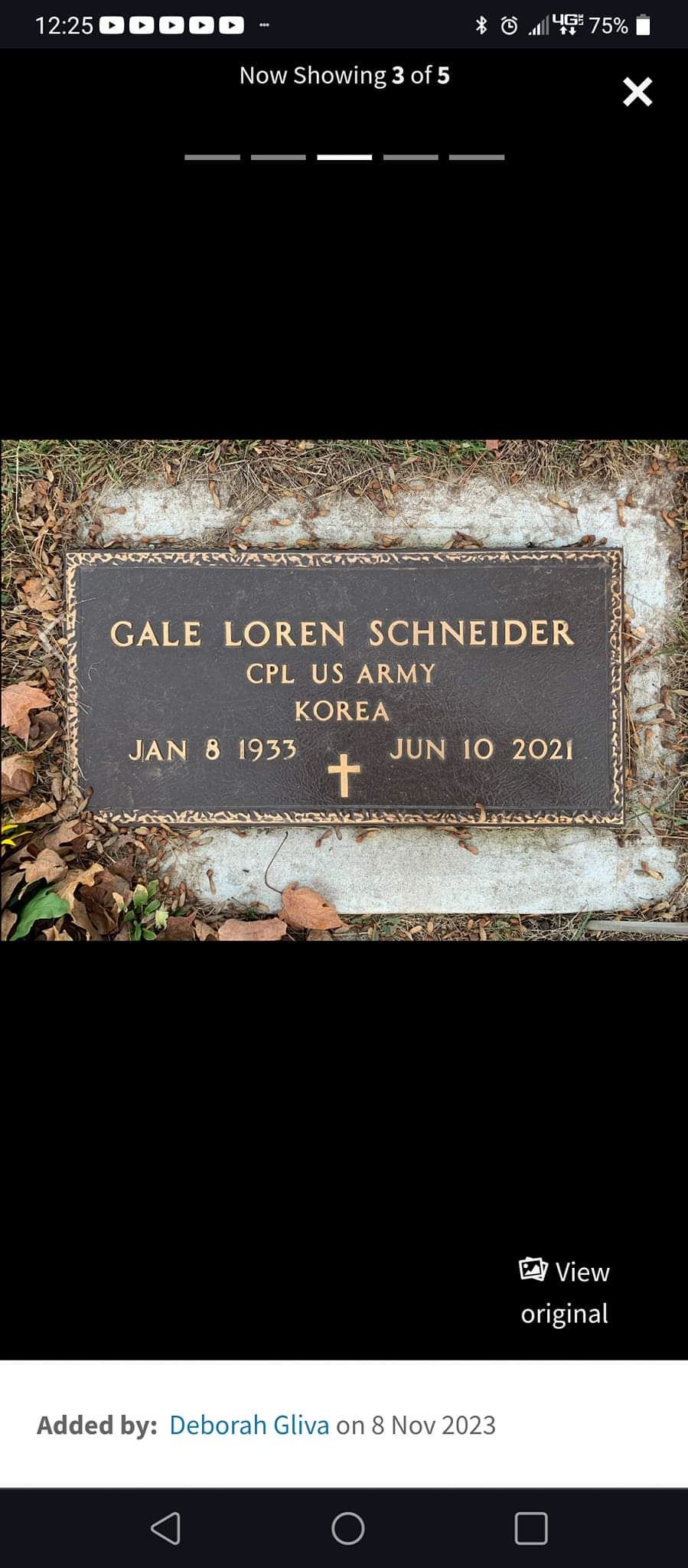 <i class="material-icons" data-template="memories-icon">account_balance</i><br/>Gale  Schneider, Army, Corporal<br/>Born 1/8/1933<br/>Passed on 6/10/2021<br/>Posted by: Scott wilson<br/><div class='remember-wall-long-description'>Thank for your service Uncle Gale.</div><a class='btn btn-primary btn-sm mt-2 remember-wall-toggle-long-description' onclick='initRememberWallToggleLongDescriptionBtn(this)'>Learn more</a>