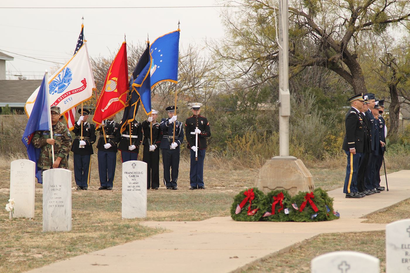 Photo of ceremony honoring veterans at the All Vet Cemetery at Belvedere