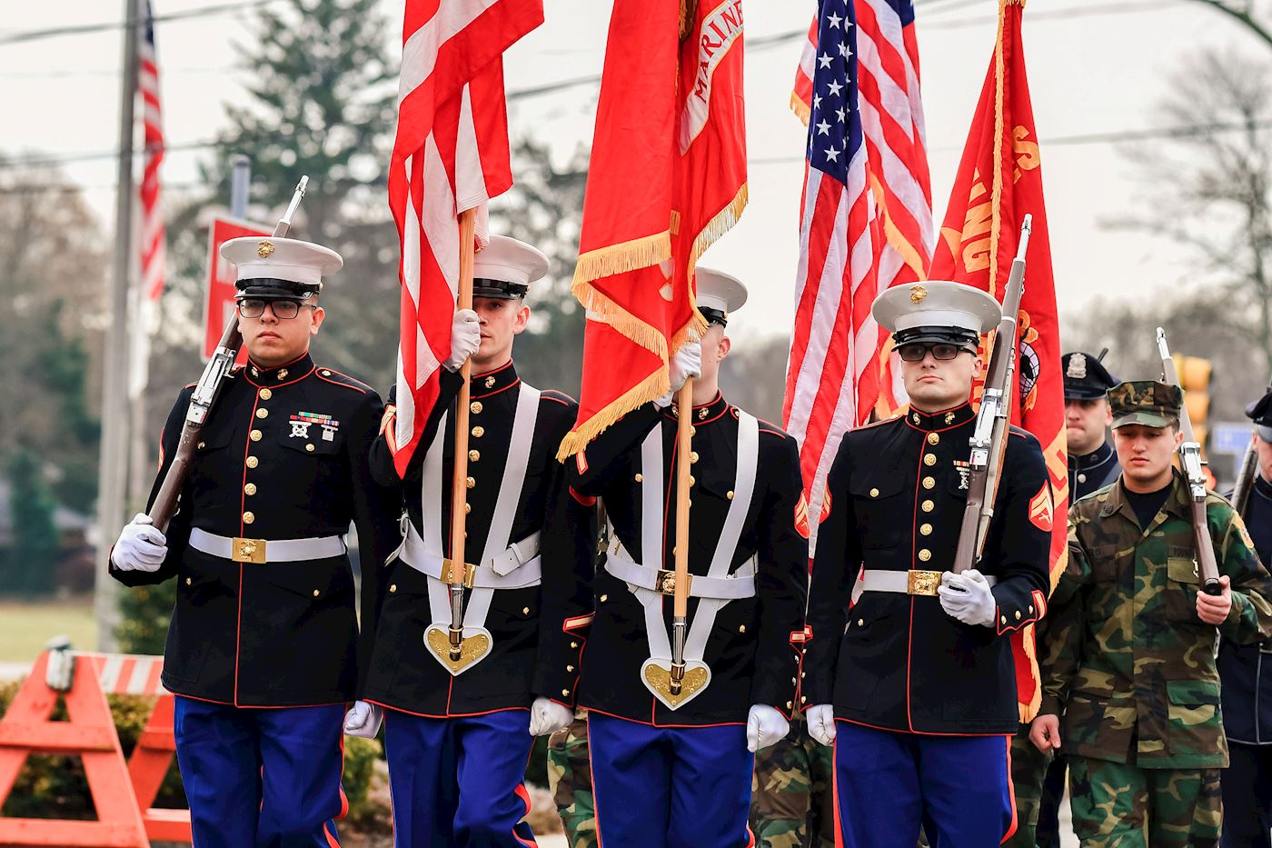 USMC Honor Guard presenting colors