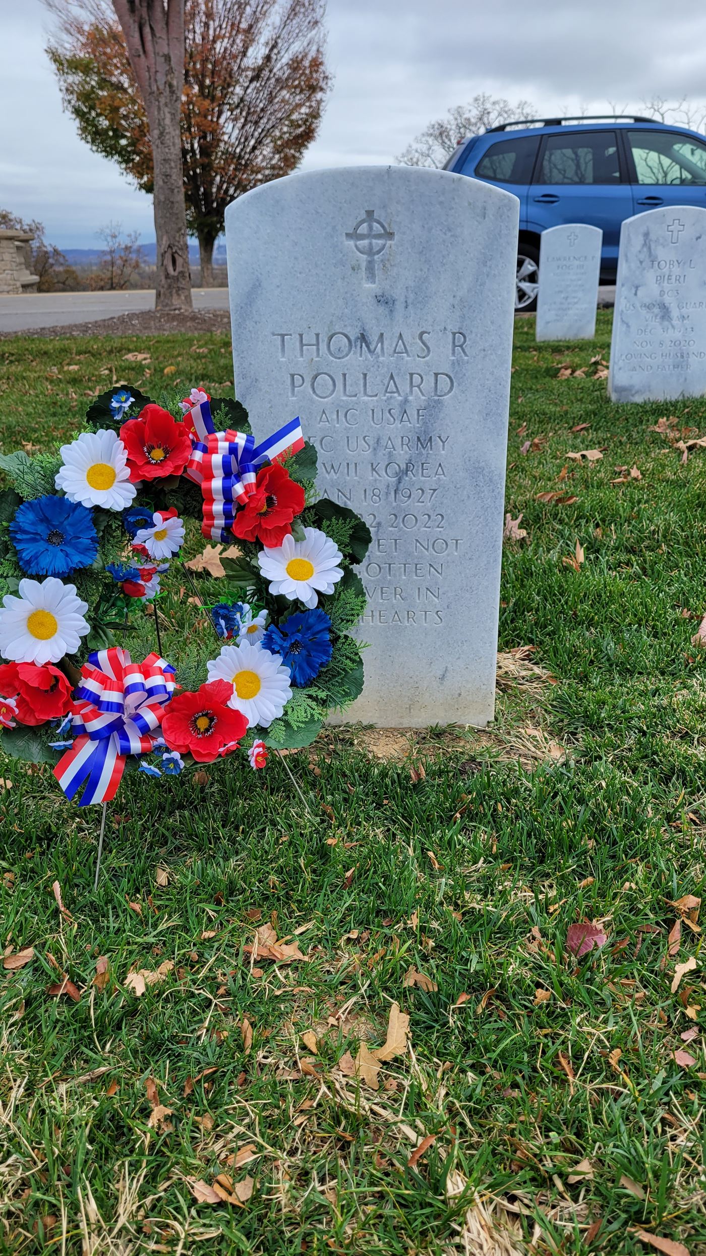 <i class="material-icons" data-template="memories-icon">account_balance</i><br/>Thomas Pollard<br/><div class='remember-wall-long-description'>For my dad, who served his country twice: in the Army during World War II and the Air Force during the Korean Conflict.</div><a class='btn btn-primary btn-sm mt-2 remember-wall-toggle-long-description' onclick='initRememberWallToggleLongDescriptionBtn(this)'>Learn more</a>