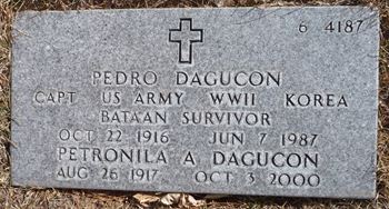<i class="material-icons" data-template="memories-icon">account_balance</i><br/>Pedro Dagucon, Army<br/><div class='remember-wall-long-description'>In memory of my grandfather, Pedro Dagucon. You are thought of often, and loved and missed every day. Thank you for your service not only as a Philippine Scout, but as a servicemember in the U.S. Army and brave Bataan Death March survivor.</div><a class='btn btn-primary btn-sm mt-2 remember-wall-toggle-long-description' onclick='initRememberWallToggleLongDescriptionBtn(this)'>Learn more</a>