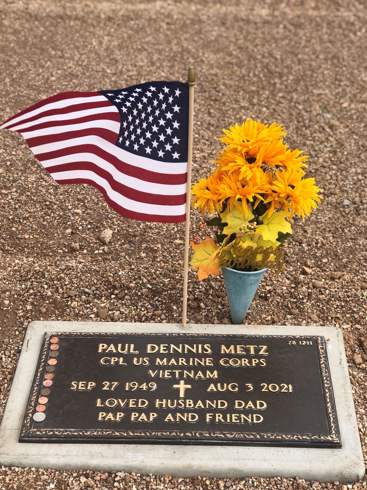 <i class="material-icons" data-template="memories-icon">message</i><br/>Paul Metz, Marine Corps<br/><div class='remember-wall-long-description'>Merry Christmas in heaven. Our 2nd Christmas without you. Although you're not with us; you're always in our hearts.</div><a class='btn btn-primary btn-sm mt-2 remember-wall-toggle-long-description' onclick='initRememberWallToggleLongDescriptionBtn(this)'>Learn more</a>