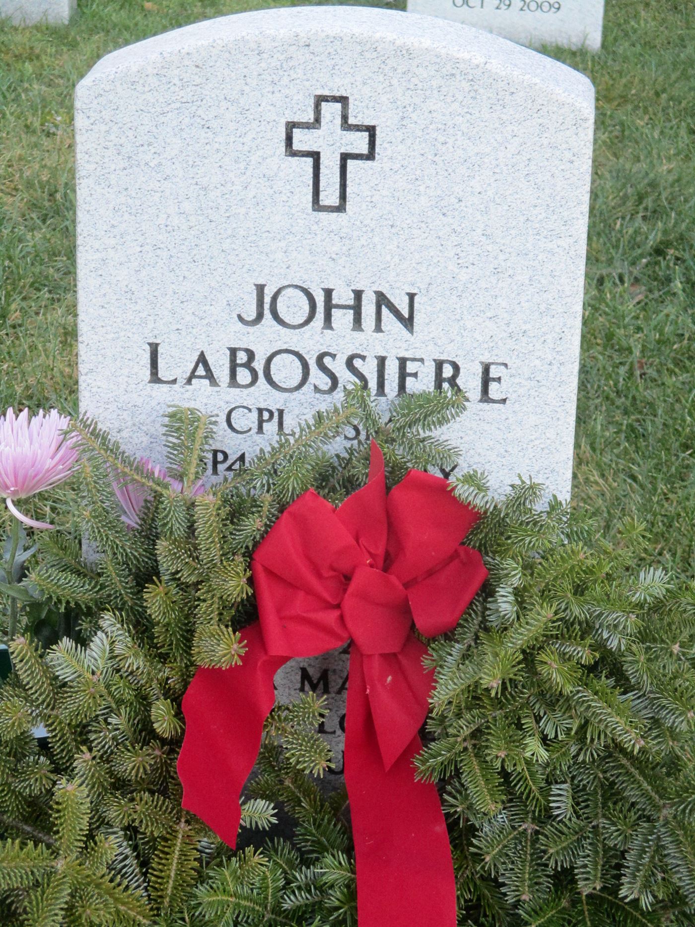 <i class="material-icons" data-template="memories-icon">cloud</i><br/>John LaBossiere, Army, Specialist<br/>Served from 2008 to 2009<br/>Born 4/13/1983<br/>Passed on 11/1/2009<br/>Posted by: Marcia L.<br/><div class='remember-wall-long-description'>We are honoring our son, John LaBossiere who served 3 tours in Iraq; 2 with the Marines and 1 with the Army. He has three children. Always in our hearts and thoughts.
Love, Mom and Dad</div><a class='btn btn-primary btn-sm mt-2 remember-wall-toggle-long-description' onclick='initRememberWallToggleLongDescriptionBtn(this)'>Learn more</a>