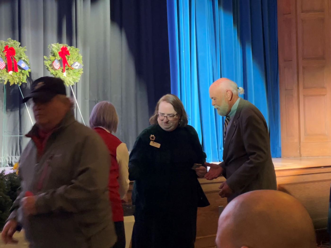 Vietnam Veterans receiving their challenge coins