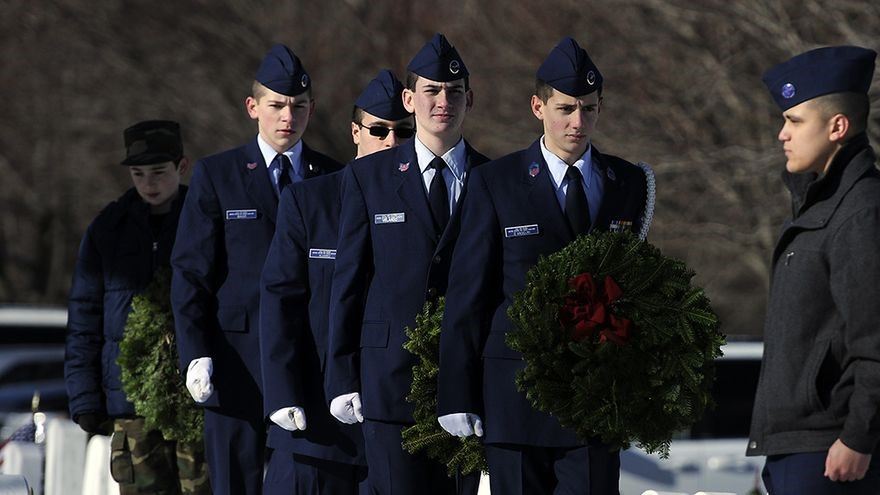 2014 Wreaths Across America.  The Dutchess County Cadet Squadron Color Guard.
