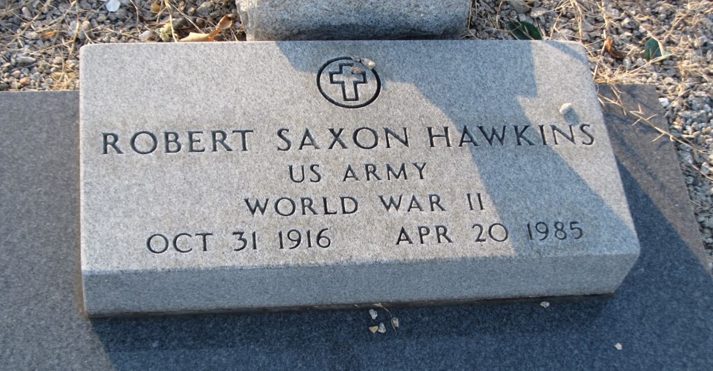 <i class="material-icons" data-template="memories-icon">account_balance</i><br/>Robert Saxon Hawkins<br/><div class='remember-wall-long-description'>Robert Saxon Hawkins - United States Army - World War II - October 31st, 1916 - April 20th, 1985</div><a class='btn btn-primary btn-sm mt-2 remember-wall-toggle-long-description' onclick='initRememberWallToggleLongDescriptionBtn(this)'>Learn more</a>