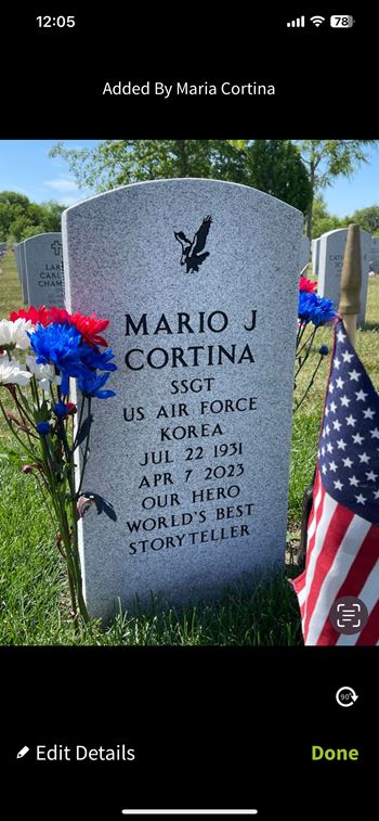 <i class="material-icons" data-template="memories-icon">message</i><br/>Mario Cortina, Air Force<br/><div class='remember-wall-long-description'>
  Missing our beloved Dad on our first Christmas without him.</div><a class='btn btn-primary btn-sm mt-2 remember-wall-toggle-long-description' onclick='initRememberWallToggleLongDescriptionBtn(this)'>Learn more</a>