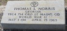 <i class="material-icons" data-template="memories-icon">account_balance</i><br/>Thomas Lee Norris, Army<br/><div class='remember-wall-long-description'>Thomas Lee Norris - Tech 4 - 714 ORD LT Maintenance Co. World War II - May 11th, 1911 - April 15th, 1965</div><a class='btn btn-primary btn-sm mt-2 remember-wall-toggle-long-description' onclick='initRememberWallToggleLongDescriptionBtn(this)'>Learn more</a>