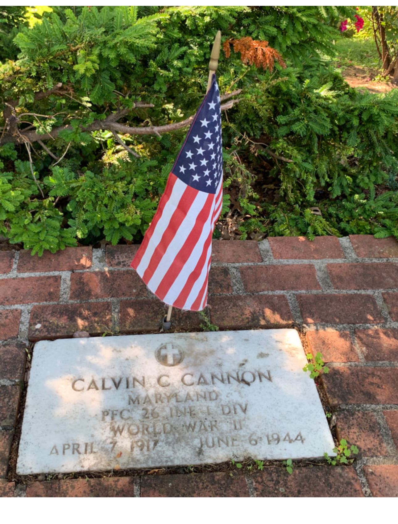 <i class="material-icons" data-template="memories-icon">chat_bubble</i><br/>Calvin Cannon<br/><div class='remember-wall-long-description'>You made the ultimate sacrifice June 6, 1944 at Omaha Beach. Forever our hero and we'll never forget you</div><a class='btn btn-primary btn-sm mt-2 remember-wall-toggle-long-description' onclick='initRememberWallToggleLongDescriptionBtn(this)'>Learn more</a>