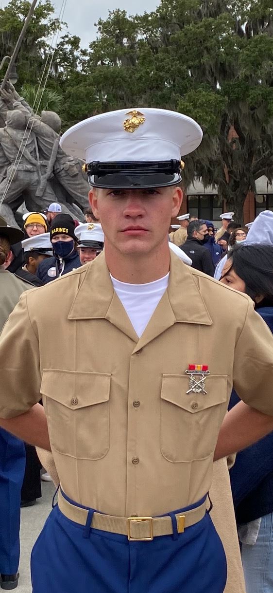 <i class="material-icons" data-template="memories-icon">stars</i><br/>Mason Spearing, Marine Corps<br/><div class='remember-wall-long-description'>I'm proud of my grandson, Mason Spearing, for his service in the Marines. 
With love, 
Grandmother Joan Mason</div><a class='btn btn-primary btn-sm mt-2 remember-wall-toggle-long-description' onclick='initRememberWallToggleLongDescriptionBtn(this)'>Learn more</a>