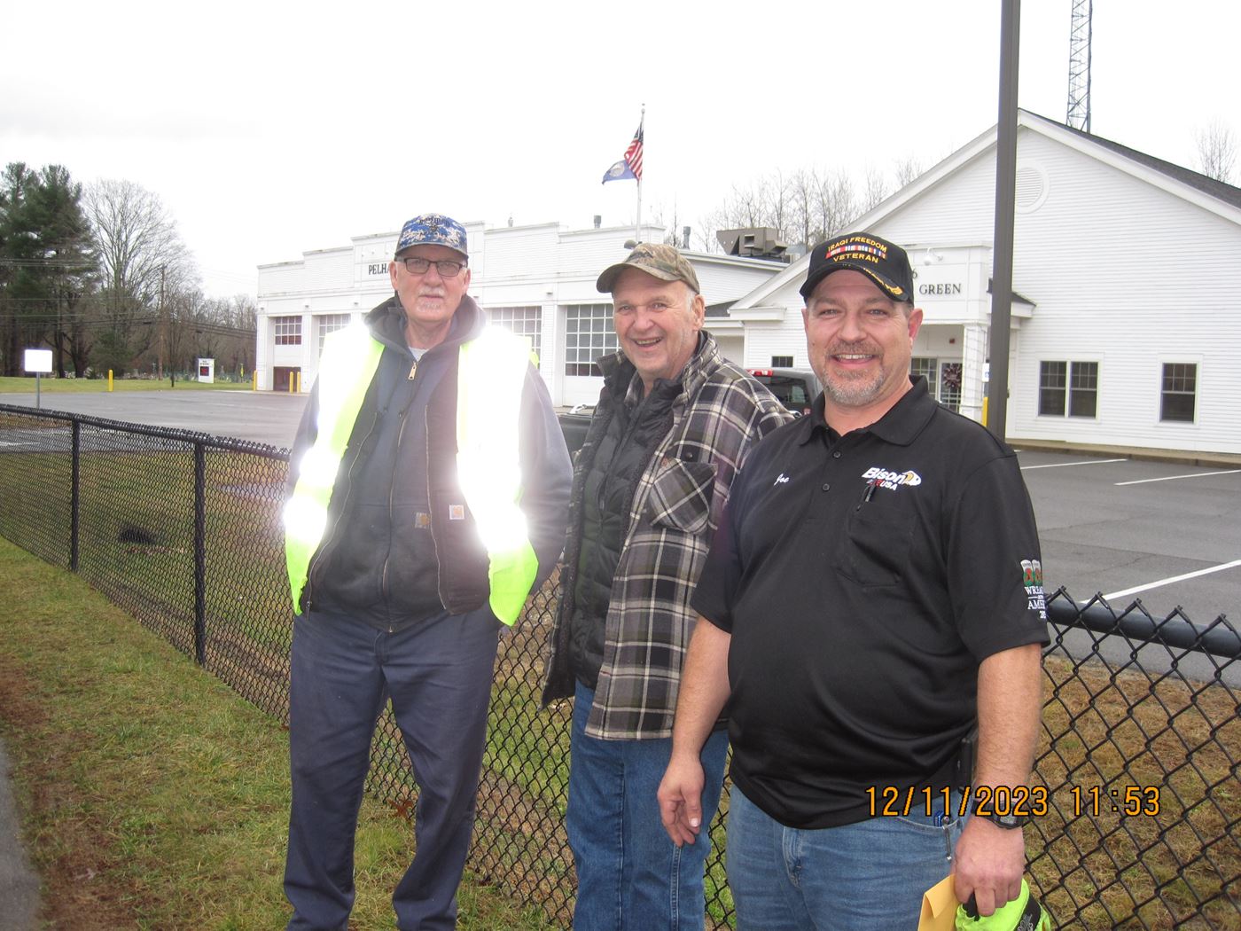 Richard Jensen (Location Coordinator), Bob Deschene, and Joe Nichols (Bison Trucking)<br>