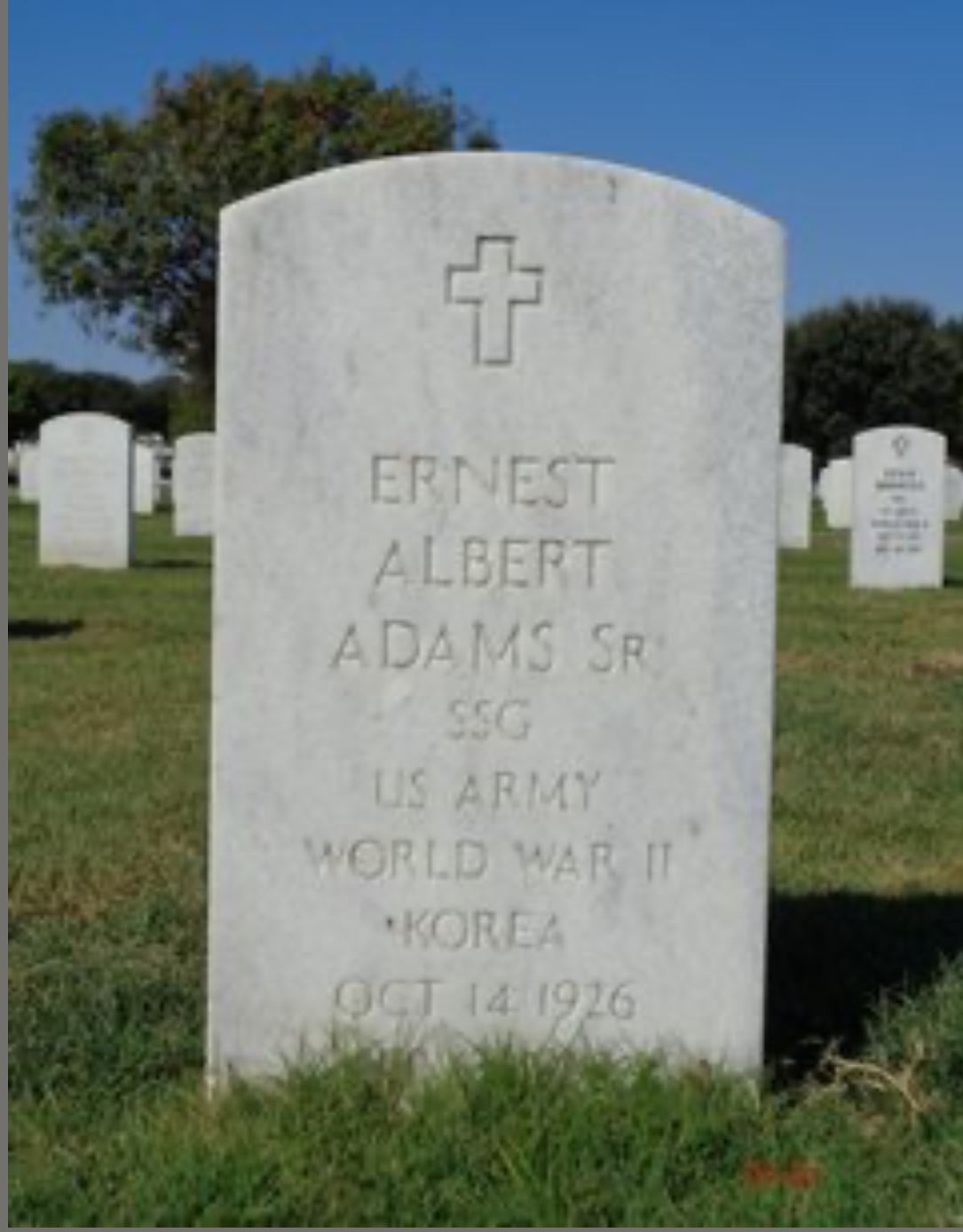 <i class="material-icons" data-template="memories-icon">account_balance</i><br/>Ernest Adams, Army<br/><div class='remember-wall-long-description'>My loving father.</div><a class='btn btn-primary btn-sm mt-2 remember-wall-toggle-long-description' onclick='initRememberWallToggleLongDescriptionBtn(this)'>Learn more</a>