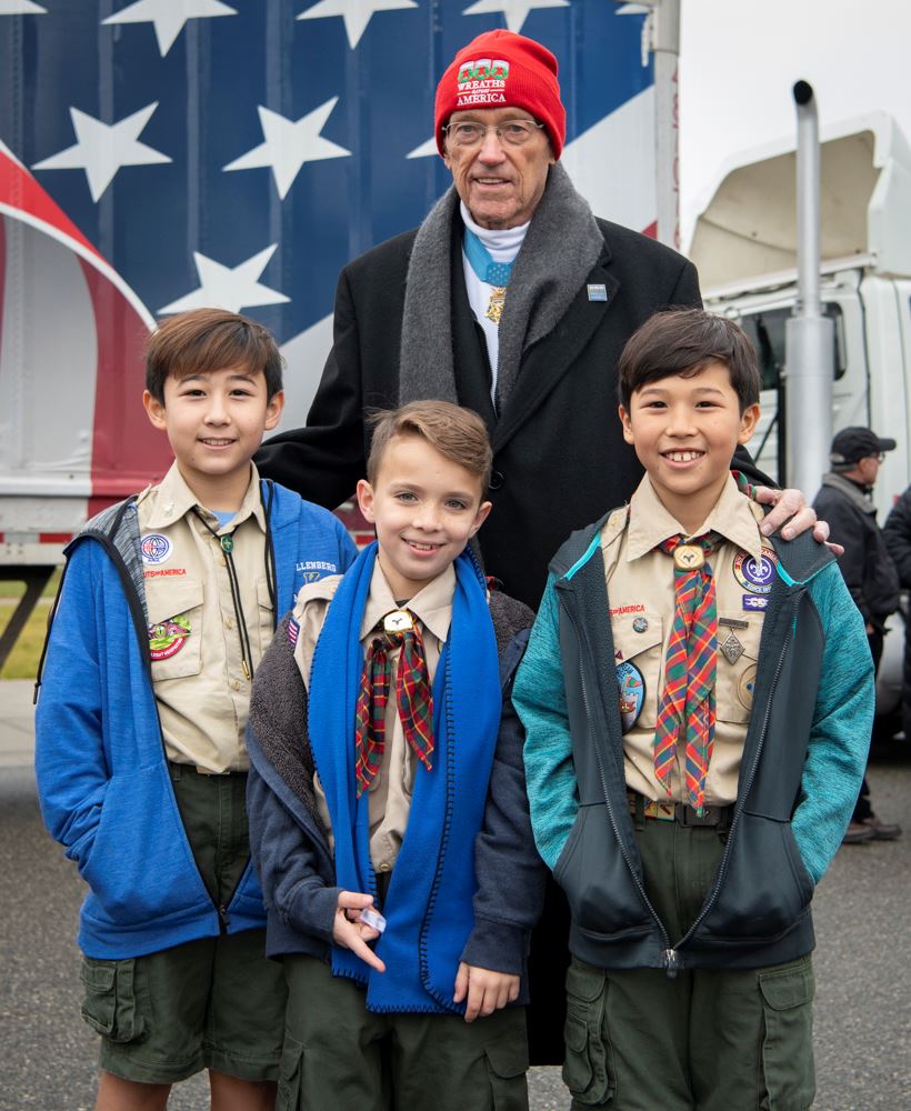 Colonel Roger Donlon, MOH Recipient with local Scouts