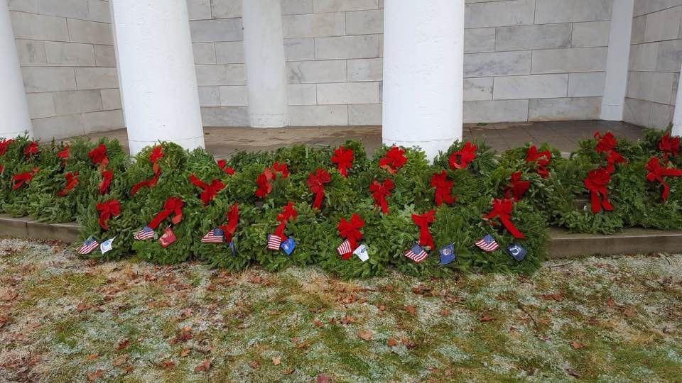 Wreaths Across America Ready for the ceremony.