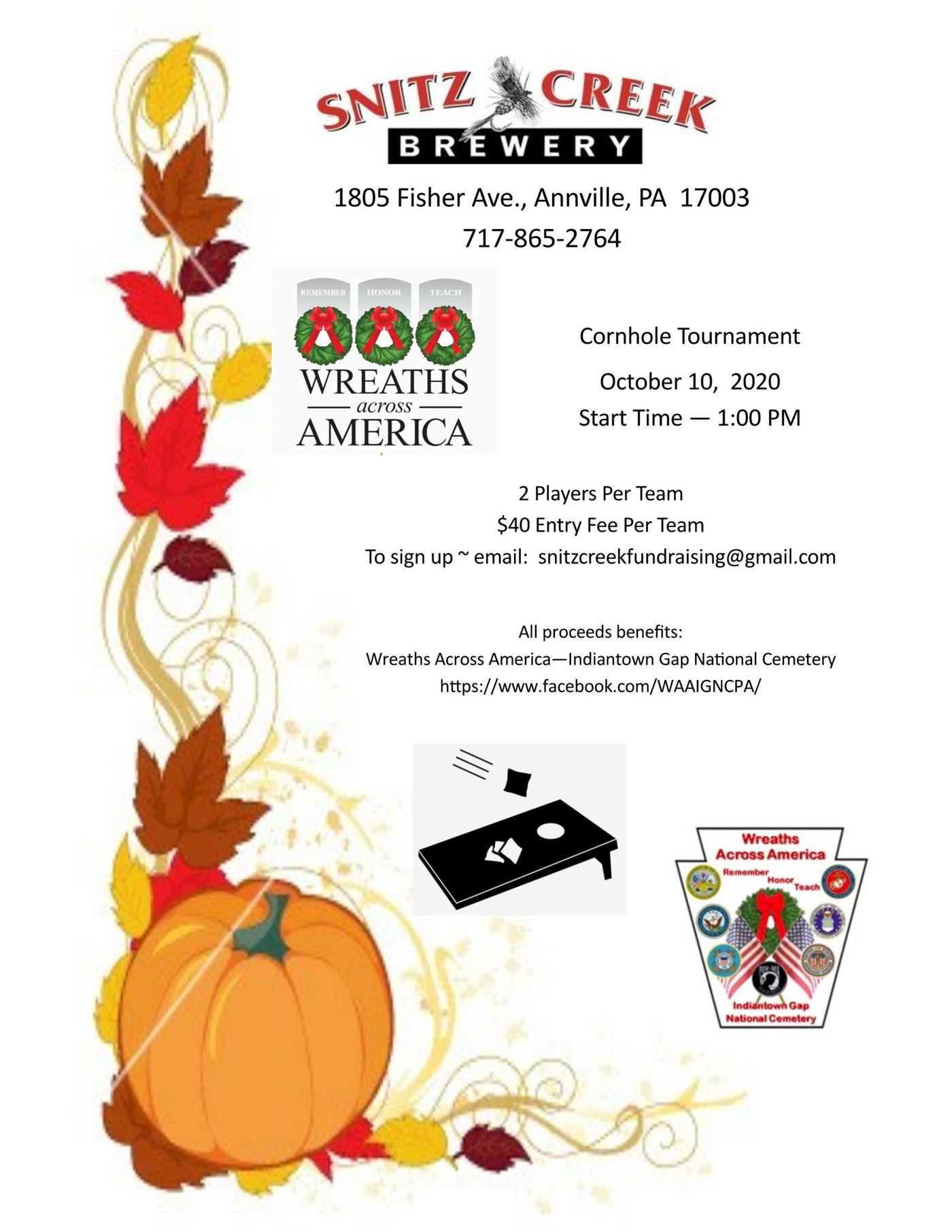 Cornhole Tournament Oct 10