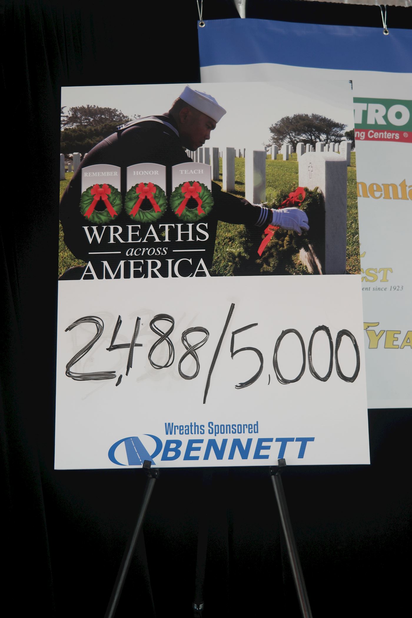 As funds were raised Bennett tracked the number of wreaths purchased which ended up at over 3,000 toward the goal of 5,000.