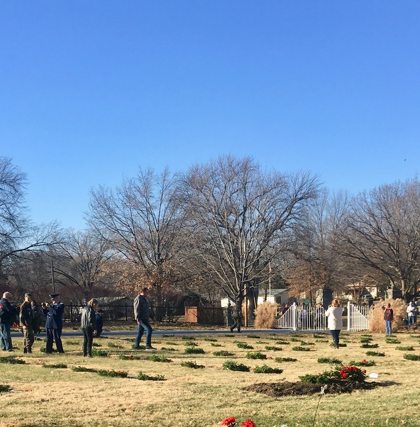 Laying wreaths