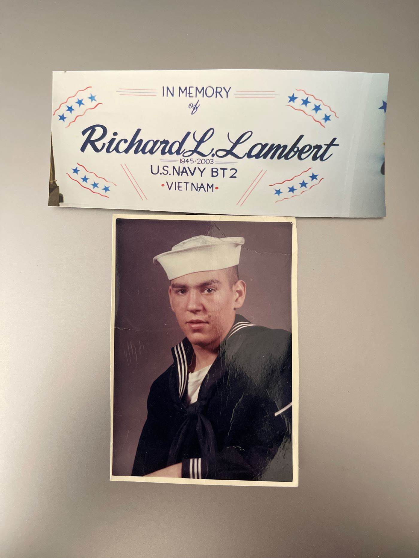 <i class="material-icons" data-template="memories-icon">account_balance</i><br/>Richard L. Lambert, Navy<br/><div class='remember-wall-long-description'>During the Holiday Season, it is always hard knowing you're not here with all of us. But know, we think of you often, and are missed by so many. Sending our blessings of love to you in Heaven; Merry Christmas Dad....</div><a class='btn btn-primary btn-sm mt-2 remember-wall-toggle-long-description' onclick='initRememberWallToggleLongDescriptionBtn(this)'>Learn more</a>