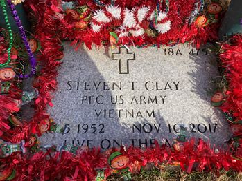 <i class="material-icons" data-template="memories-icon">account_balance</i><br/>Steven Thomas  Clay, Army<br/><div class='remember-wall-long-description'>
  To Tom love you forever you have me 21yrs of adventures. I knowing you are watching over me as I continue our adventures by myself</div><a class='btn btn-primary btn-sm mt-2 remember-wall-toggle-long-description' onclick='initRememberWallToggleLongDescriptionBtn(this)'>Learn more</a>