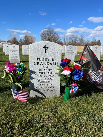 <i class="material-icons" data-template="memories-icon">stars</i><br/>Perry Crandall, Army<br/><div class='remember-wall-long-description'>In honor of our American hero, our dad! We love and miss you so much! Thank you for your unconditional love and sacrifice! 

Love always,
Megan & Jeff</div><a class='btn btn-primary btn-sm mt-2 remember-wall-toggle-long-description' onclick='initRememberWallToggleLongDescriptionBtn(this)'>Learn more</a>
