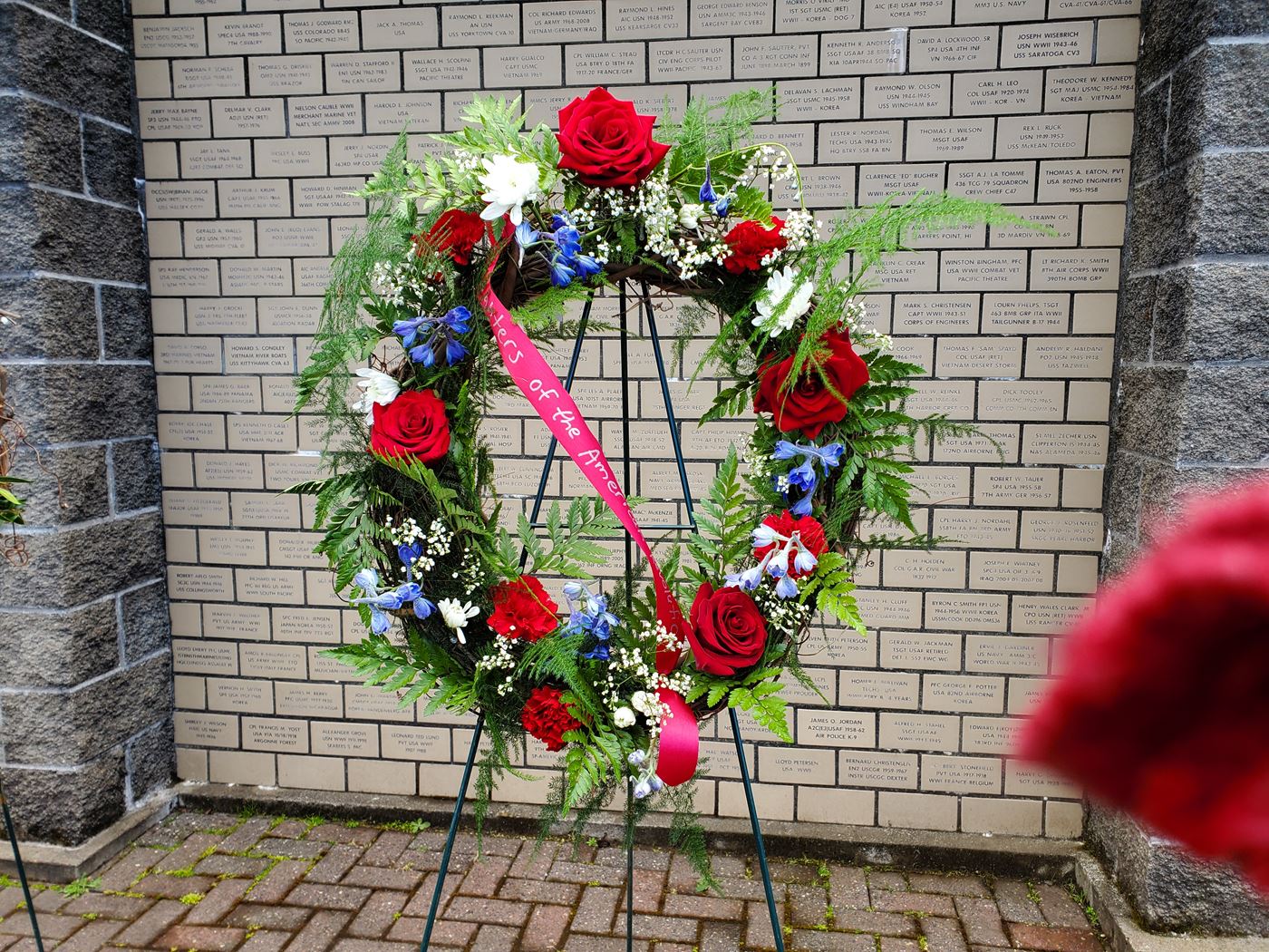 Our chapter contributed a wreath to honor veterans at the yearly Memorial Day event where wreaths are set out on the Siuslaw River and they float to the Pacific Ocean from Florence.