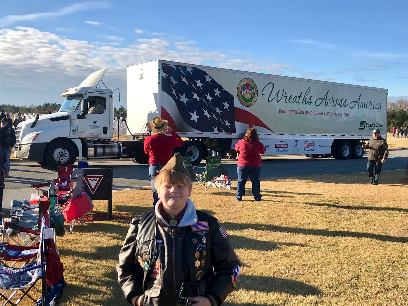 The truck is here!!!  Conner Steele, Troop 522 BSA (Was a Weblos II at the time)