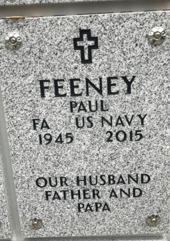 <i class="material-icons" data-template="memories-icon">cloud</i><br/>Paul Feeney, Sr., Navy<br/><div class='remember-wall-long-description'>In memory of our Dad, Papa, & husband.</div><a class='btn btn-primary btn-sm mt-2 remember-wall-toggle-long-description' onclick='initRememberWallToggleLongDescriptionBtn(this)'>Learn more</a>