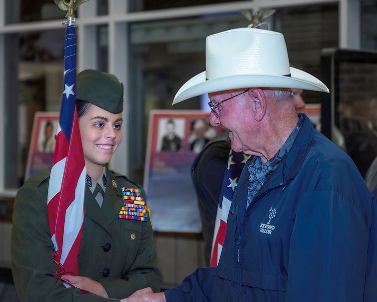 Medal of Honor Recipient Robbert Patterson with YM/ MSgt Leach.